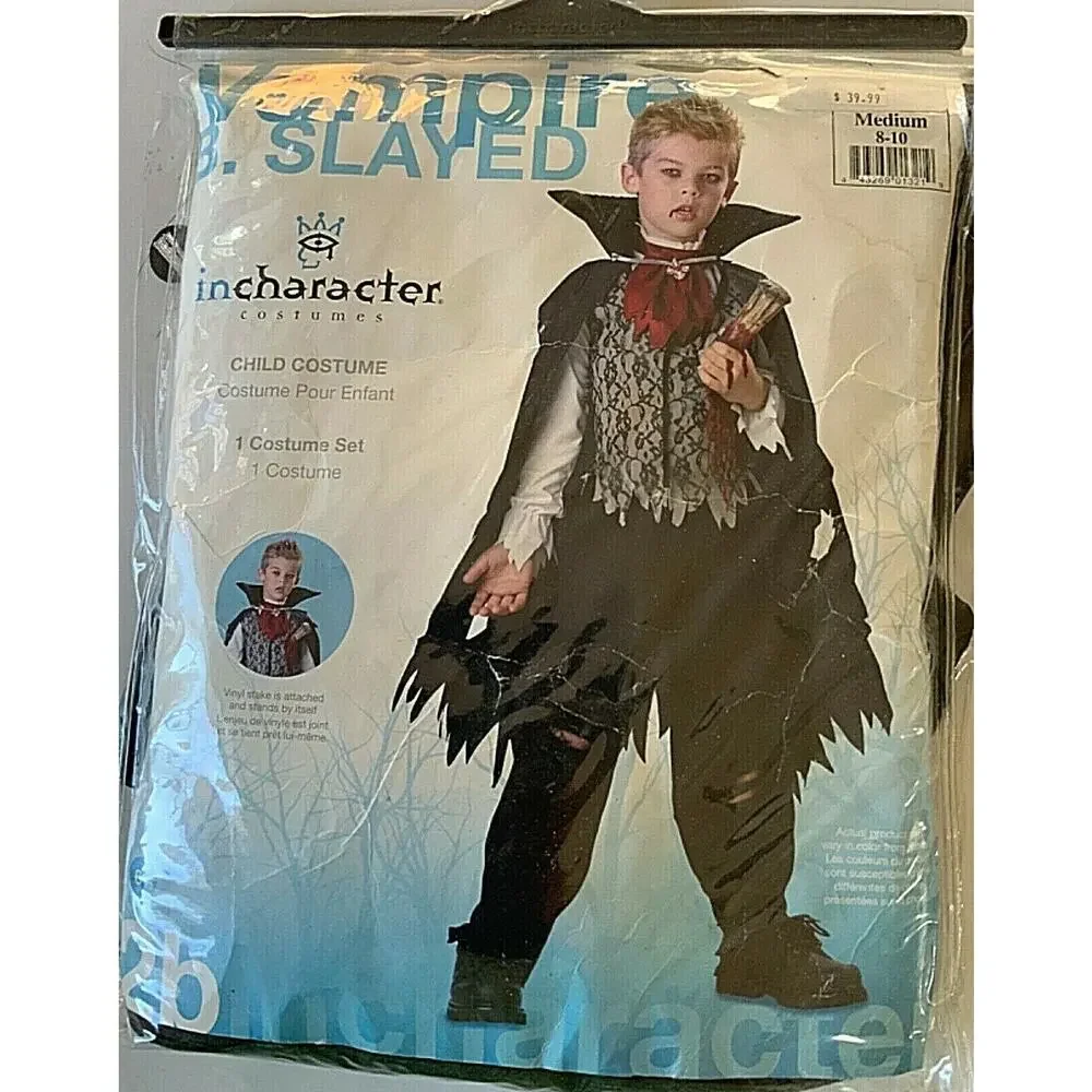 Vampire B. Slayed Boys Halloween Childs Complete Costume Sz Med (8-10) Halloween